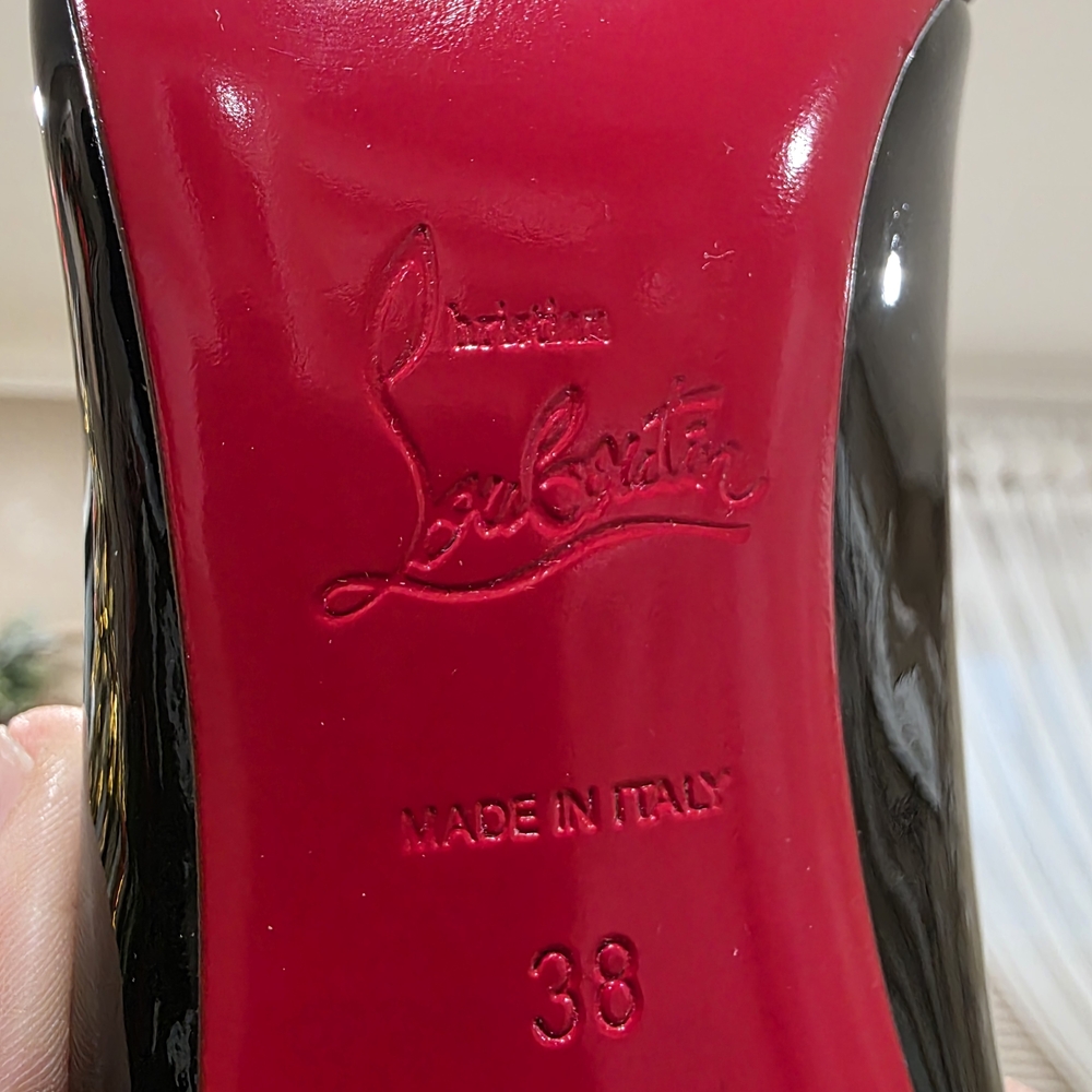 Christian Louboutin Glossy Red and Black Heels